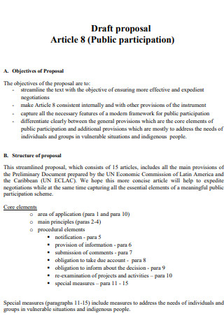 Article 8 Public Draft Proposal