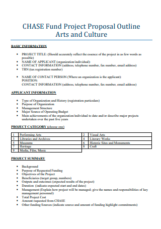 Arts and Culture Fund Project Proposal Outline