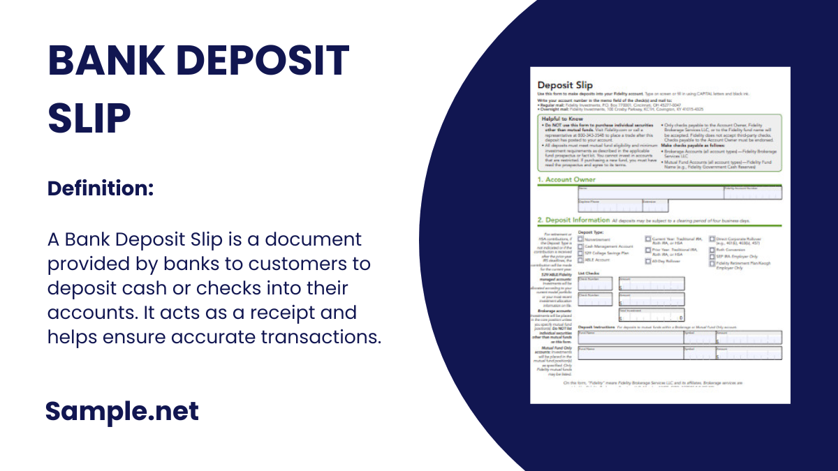 bank deposit slip