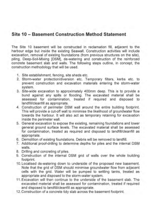 Basement Construction Method Statement