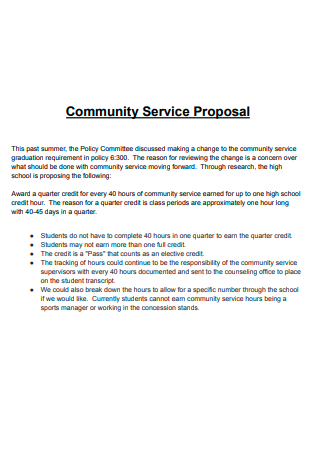 Basic Community Service Proposal