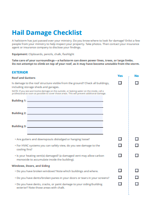Basic Damage Checklist