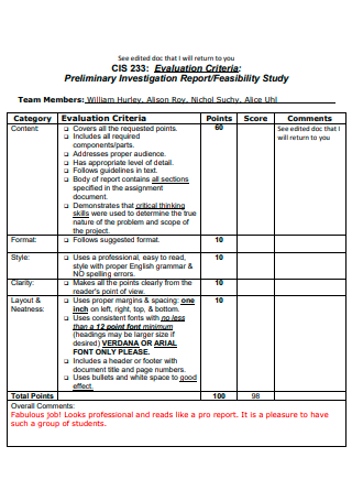 Basic Preliminary Investigation Report
