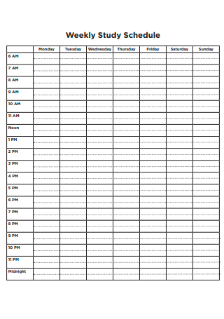 Basic Weekly Study Schedule