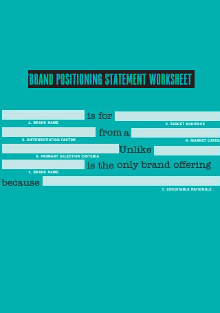 Brand Positioning Statement Worksheets