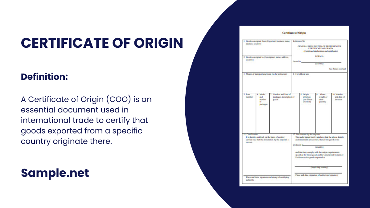 certificate of origin