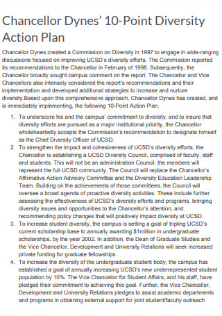 Chancellor Dynes10 Point Diversity Action Plan