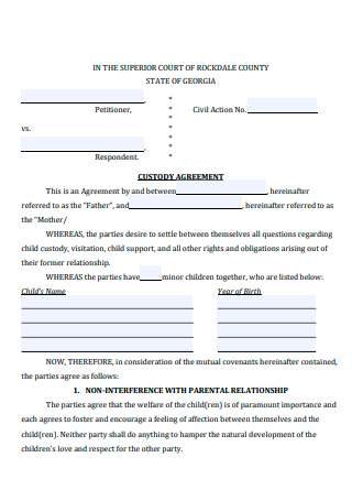 Child Custody Agreement in PDF
