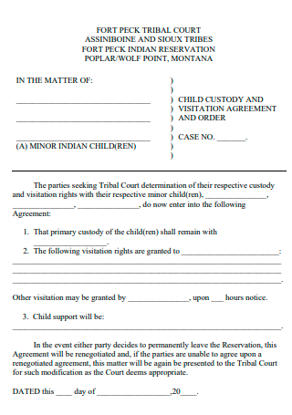 Child Custody and Visitation Agreement
