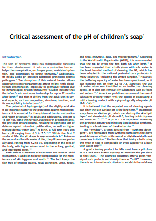 Childrens Soap Critical Assessment
