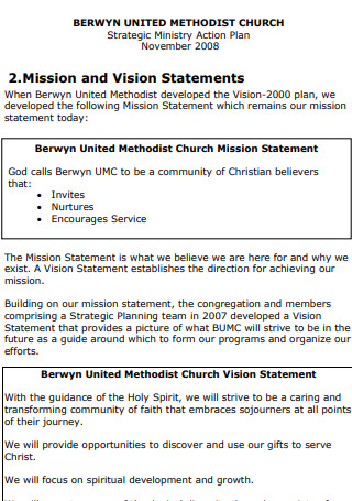 Church Action Plan Example