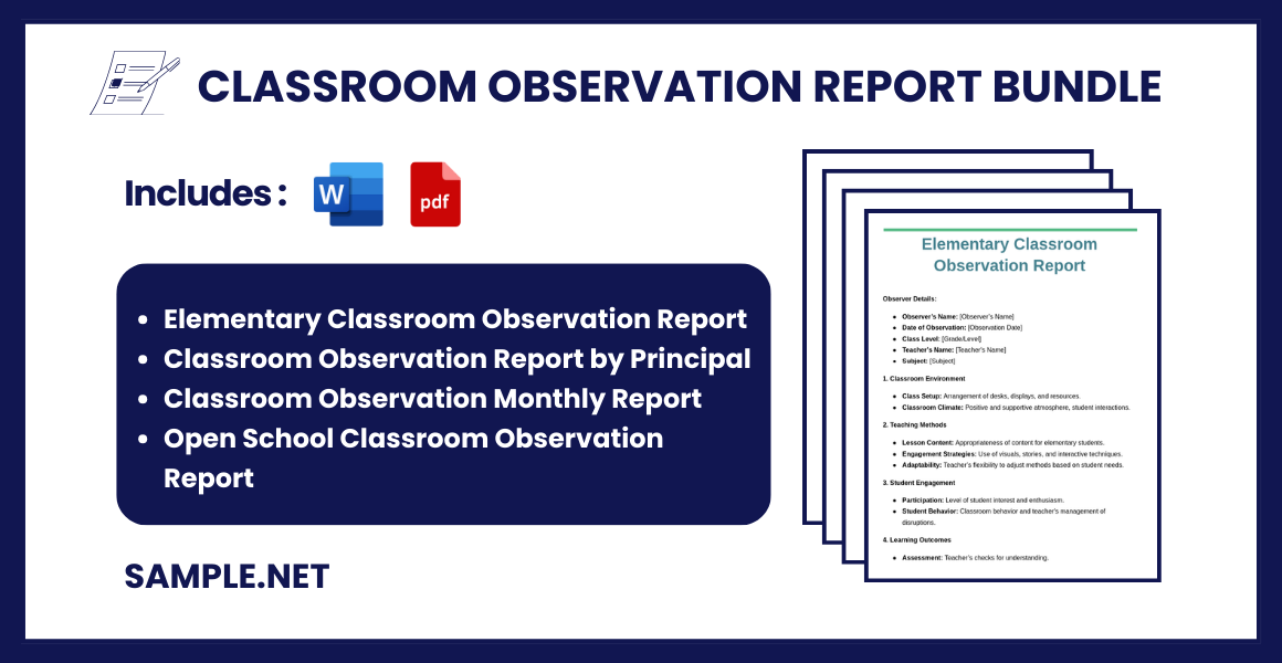 classroom observation report bundle