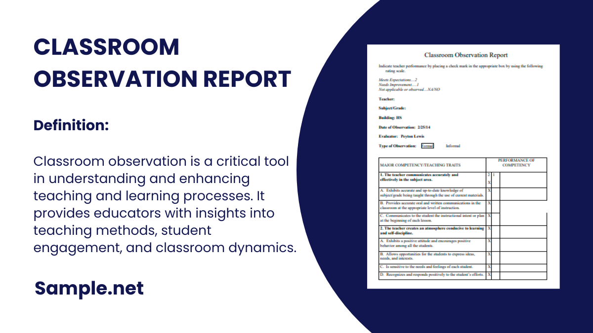 classroom observation report