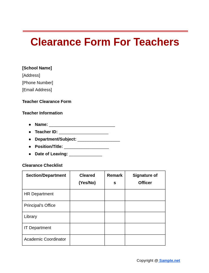 Clearance Form For Teachers Google Docs 10 21 2024 03 39 PM