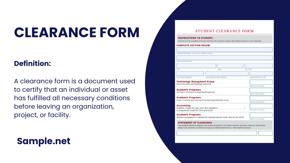 clearance form