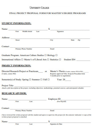 College Final Project Proposal Form
