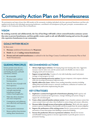 Community Action Plan on Homelessness