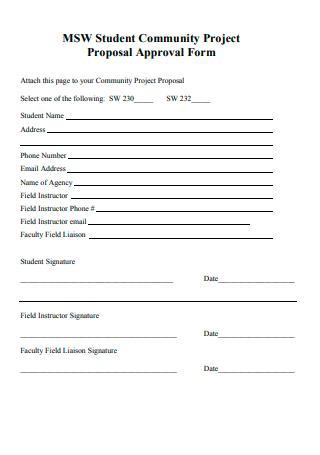 Community Project Proposal Approval Form