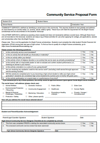 Community Service Proposal Form