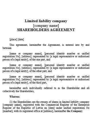 Company Shareholders Agreement in DOC