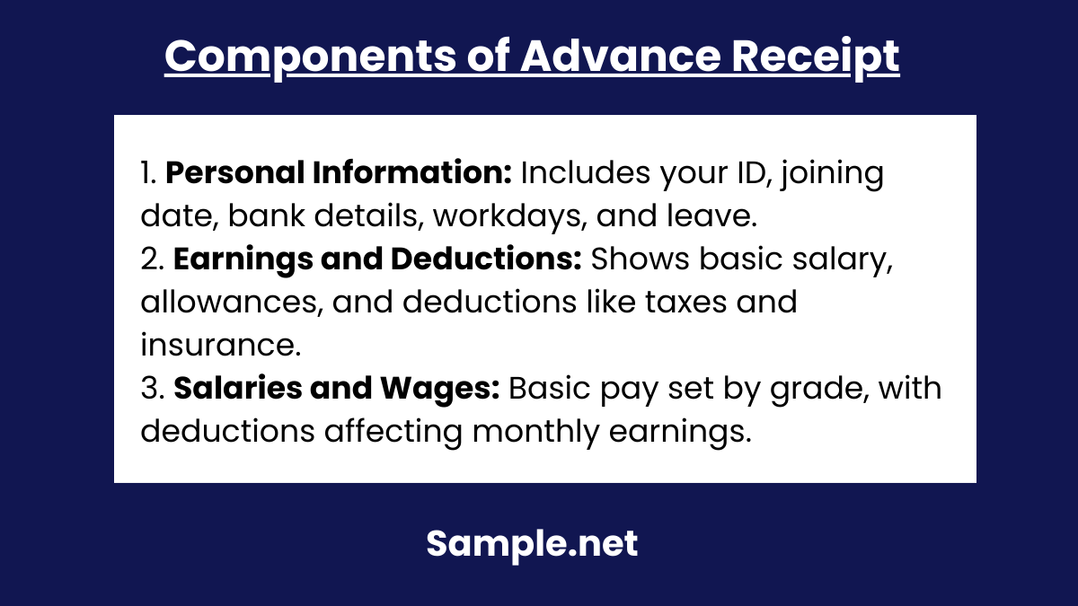 Components of Advance Receipt