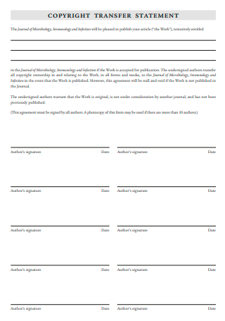 Copyright Transfer Statement Template