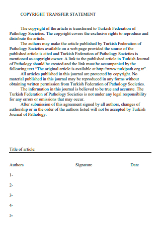 Copyright Transfer Statement in PDF