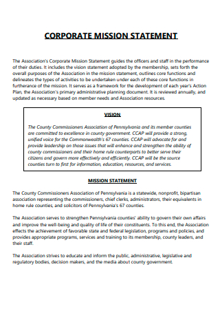 Corporate Mission Statement Template