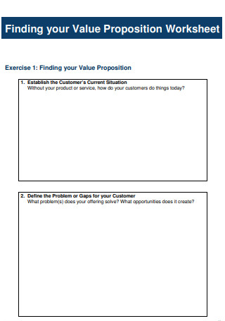 Customer Value Proposition Worksheet