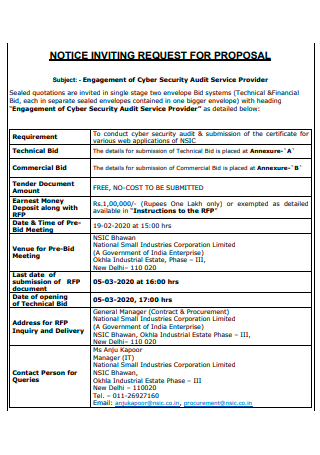 Cyber Security Audit Service Provider Proposal