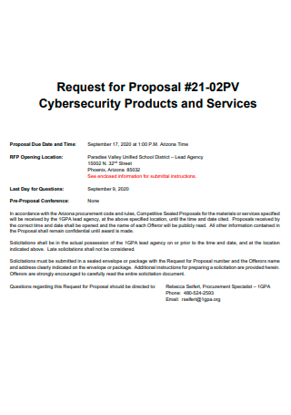 Cyber Security Products and Services Proposal