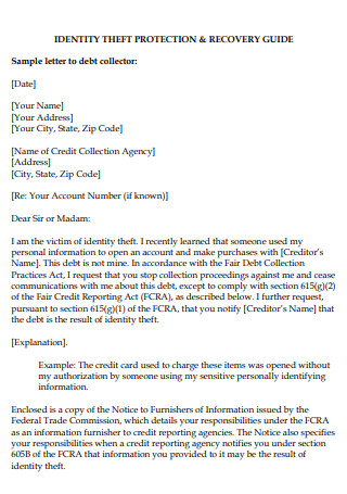 Debt Letter Format