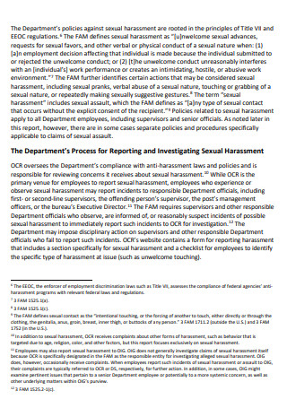 Department Process Harassment Investigative Report