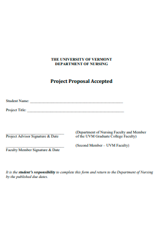 Department of Nursing Project Proposal Accepted
