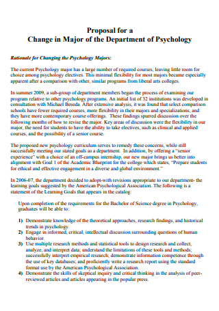 Department of Psychology Proposal