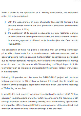 Desk Research Report on Pedagogic