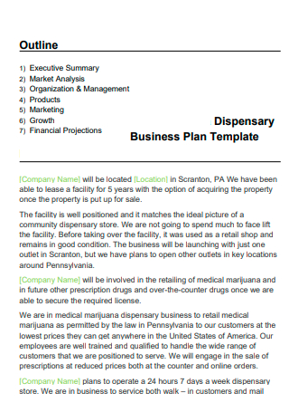 Dispensary Business Plan Template
