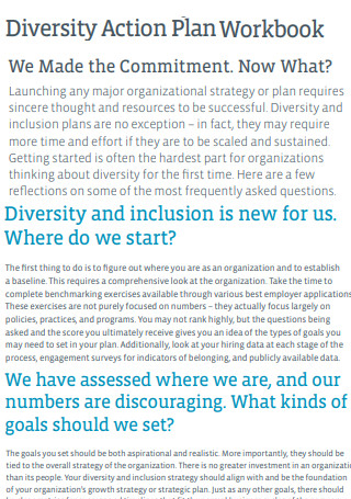 Diversity Action Plan Workbook
