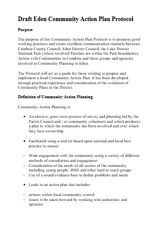 Draft Community Action Plan