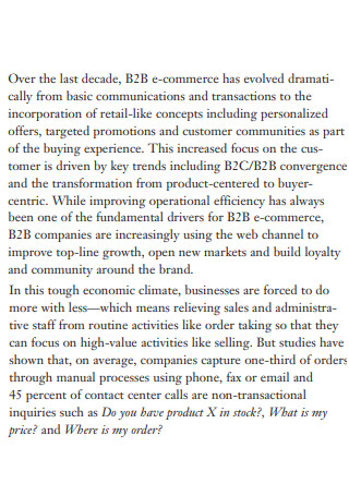 E Commerce B2B Sales Strategy