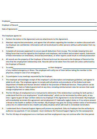 Employee Training Support Agreement