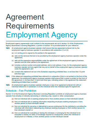 Employment Agency Agreement Requirements