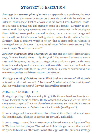 Execution Strategy