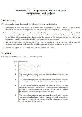Exploratory Data Analysis Instructions and Rubric
