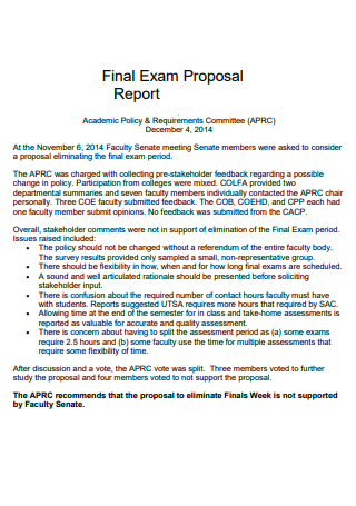 Final Exam Proposal Report