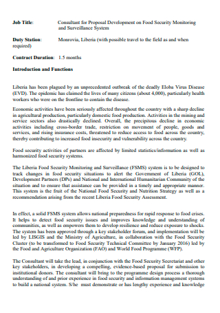 Food Security Monitoring Proposal