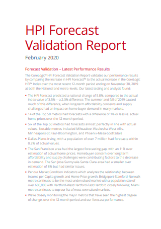 Forecast Validation Report