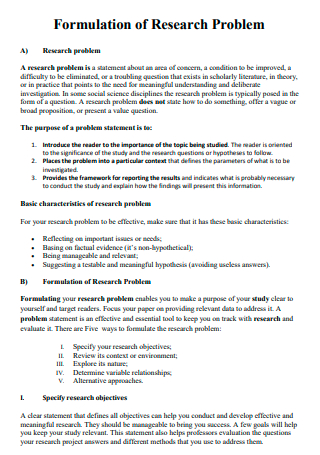 17 FREE Research Problem Statement Samples To Download 17 FREE Research Problem Statement Samples To Download