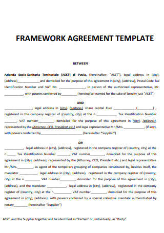Framework Agreement Template