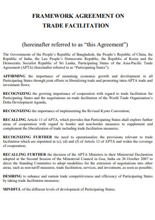 Framework Agreement on Trade Facilitation